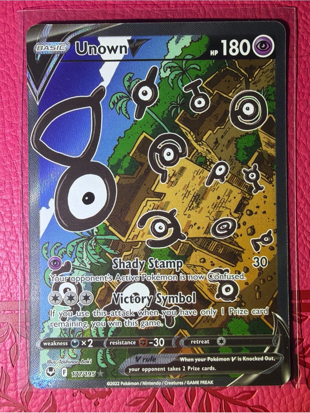 The Pokémon Company Unown V 177/195 Silver Tempest Ultra Rare Holo Eng HP180